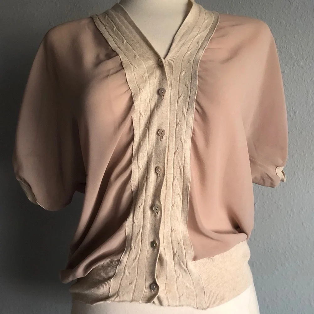 Ipekyol blush colored sheer blouse - Picture 2 of 8